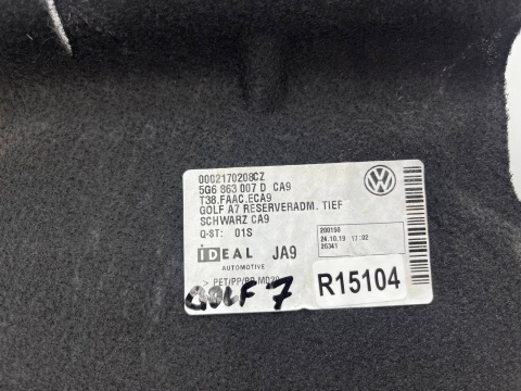 Tapicerka Golf 7 VII HB 12-20r. wykładzina wkład mata dywan podłoga wnęki bagażnika 5g6863007d
