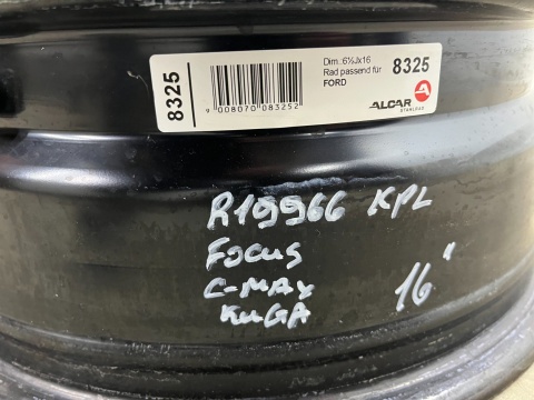 Felga Ford C-max Focus Kuga Mondeo 2004r.- 6,5jx16 5x108 ET50 felgi stalowe 16 cali Alcar 8325 KOMPLET Felga Ford C-max Focus Kuga Mondeo 2004r.- 6,5jx16 5x108 ET50 felgi stalowe 16 cali Alcar 8325 KOMPLET