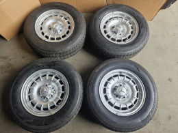 Felga Mercedes w114 w115 w123 w116 w126 500 SEC SL w113 pagoda 6.5jx14 5ч112 felgi aluminiowe Z OPONAMI 14 cali oryginal KOMPLET