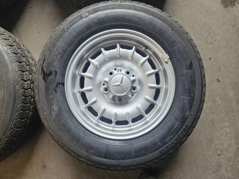Felga Mercedes w114 w115 w123 w116 w126 500 SEC SL w113 pagoda 6.5jx14 5ч112 felgi aluminiowe Z OPONAMI 14 cali oryginal KOMPLET Felga Mercedes w114 w115 w123 w116 w126 500 SEC SL w113 pagoda 6.5jx14 5ч112 felgi aluminiowe Z OPONAMI 14 cali oryginal KOMPLET