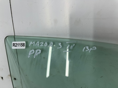 Szyba boczna Mazda 3 IV BP 19r.- prawa przednia z drzwi oryginalna prawy przód Szyba boczna Mazda 3 IV BP 19r.- prawa przednia z drzwi oryginalna prawy przód