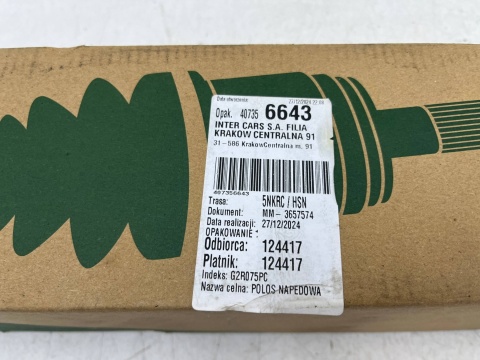 Półoś Renault Kangoo I 01-08r. 1.6 16V 4x4 / 1.9dci 4x4 prawa lewa tylna NOWA półoś napędowa 760mm prawy lewy tył G2R075PC