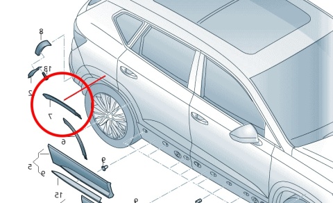 Listwa Seat Ateca 16r.- NOWA prawa tylna nakładka błotnika prawy tył 575854990 Listwa Seat Ateca 16r.- NOWA prawa tylna nakładka błotnika prawy tył 575854990