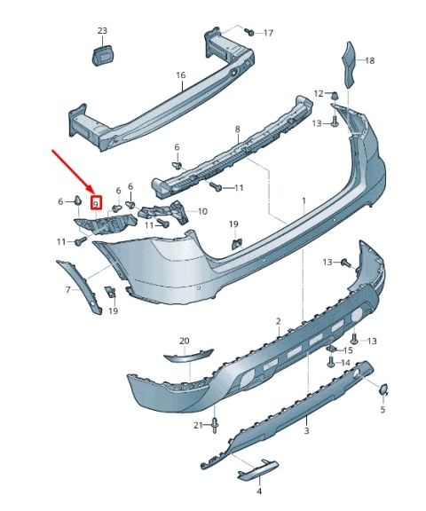 Ślizg Seat Arona 17r.- NOWE lewe tylne mocowanie zderzaka wspornik uchwyt lewy tył ORYGINALNY 6f9807393b Ślizg Seat Arona 17r.- NOWE lewe tylne mocowanie zderzaka wspornik uchwyt lewy tył ORYGINALNY 6f9807393b