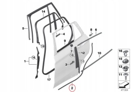 Uszczelka BMW X1 F48 X2 F39 15-22r. NOWA dolna guma prawych lewych tylnych drzwi progu prawy lewy tył 7349646