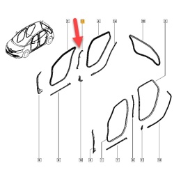 Uszczelka Renault Scenic IV + Grand 16-22r. NOWA boczna gumowa listwa prawych tylnych drzwi prawy tył 828306087r