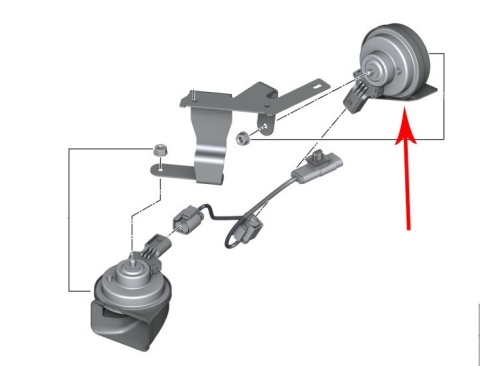 Klakson Mini One Cooper Cabrio III F55 F56 F57 13-24r. sygnał dźwiękowy 7401574 Klakson Mini One Cooper Cabrio III F55 F56 F57 13-24r. sygnał dźwiękowy 7401574