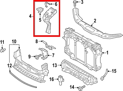 Pas przedni Mazda CX-5 II KF CX5 II 17-25r. NOWE lewe górne mocowanie wzmocnienie czołowe okular reflektora lącznik kb7w-54-140