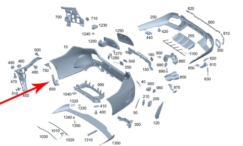 Ślizg Mercedes w206 C-klasa AMG line 21r.- NOWE prawe tylne dolne mocowanie zderzaka wspornik uchwyt prawy tył NOWY ORYGINALNY Ślizg Mercedes w206 C-klasa AMG line 21r.- NOWE prawe tylne dolne mocowanie zderzaka wspornik uchwyt prawy tył NOWY ORYGINALNY