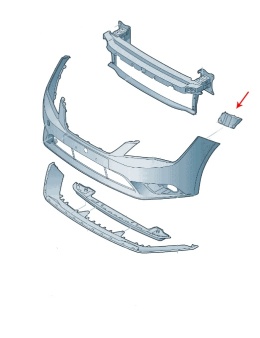 Ślizg Seat Leon 3 III 5f 12-20r. NOWE lewe przednie mocowanie zderzaka wspornik uchwyt lewy przód NOWY ORYGINALNY 5F0807049
