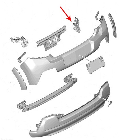 Ślizg Citroen C3 III 16-24r. NOWE prawe tylne mocowanie zderzaka wspornik uchwyt prawy tył NOWY ORYGINALNY 9813361580