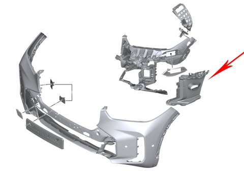 Ślizg BMW X5 G05 lift M-pakiet 23r.- NOWE lewe przednie mocowanie zderzaka wspornik kanał powietrza lewy przód NOWY ORYGINALNY Ślizg BMW X5 G05 lift M-pakiet 23r.- NOWE lewe przednie mocowanie zderzaka wspornik kanał powietrza lewy przód NOWY ORYGINALNY