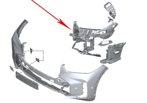 Ślizg BMW X5 G05 lift M-pakiet 23r.- NOWE lewe przednie mocowanie zderzaka wspornik uchwyt lewy przód NOWY ORYGINALNY 8085627