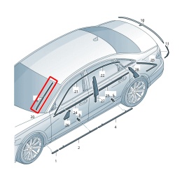 Listwa Audi A8 D5 17r.- NOWA lewa nakładka zgarniająca szyby przedniej czołowej zaślepka 4n0854327