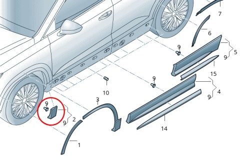 Listwa Skoda Karoq 2017r.- SportLine NOWA lewa przednia nakładka na dół rantu nadkola błotnika 57a853247