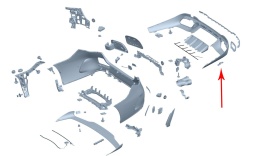 Ślizg Mercedes w206 C-klasa AMG line 21r.- NOWE tylne dolne mocowanie zderzaka wspornik uchwyt tył NOWY ORYGINALNY a2068852703