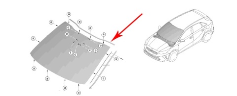 Uszczelka Kia Ceed III Proceed III XCEED 18r.- NOWA górna uszczelka szyby czołowej przedniej góra 86130j7000