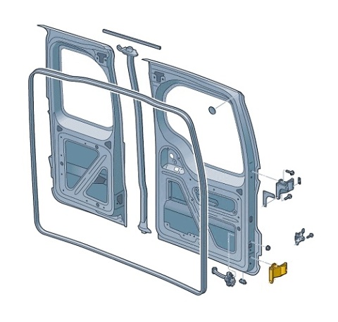 Zawias drzwi VW Caddy 4 IV 2k Ford Connect MK3 20r.-  NOWY lewy tylny dolny zawias drzwi otwierane skrzydła bagażnika 2k7827153a