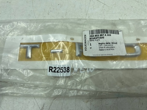 Znaczek VW T-Roc TRoc 2017r.- NOWY napis znaczek emblemat na klapę bagażnika ORYGNALNY 2ga853687a