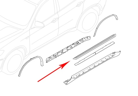 Nakładka progu BMW X6 E71 07-14r. NOWA lewa listwa progowa zewnętrzna nakładka na stopień lewy próg 7245741