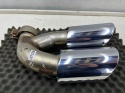 Wydech Porsche Cayenne III 9y 17r.- LEWA tylna podwójna końcówka tłumika nasadka CHROMOWANA oryginalna lewy tył 9y0253683af
