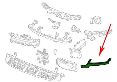 Ślizg Porsche Macan II 95c 24r.- NOWE prawe przednie mocowanie pasa zderzaka wspornik reflektora oryginalne prawy przód