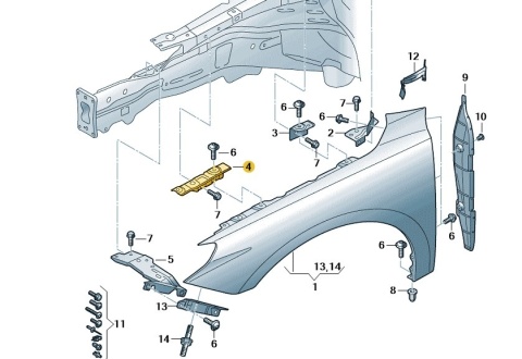 Mocowanie błotnika Audi A1 II 82A GB 18r.- NOWE lewe przednie wspornik podpora lewy przód 82a821431