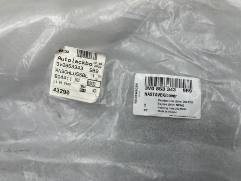 Osłona pasa przedniego Skoda Superb 3 III 15-19r. Przedlift nakładka górna pokrywa zamku maski atrapy nowa oryginalna 3V0853343