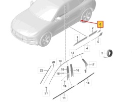 Folia ochronna Porsche Macan I 95b 14r.- NOWA lewa tylna naklejka drzwi lewy tył 95b854931a