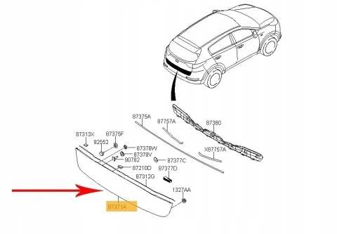 Listwa Kia Sportage IV 15-21r. NOWA blenda dolna nakładka klapy bagażnika