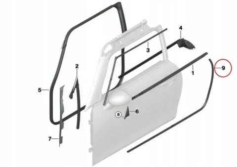 Uszczelka Mini F56 F57 13-24r. 3Drzwi NOWA dolna guma prawych lewych drzwi