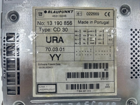 Radio Opel Zafira B 05-14r. z kodem do radia tuner fabryczny czytnik płyt panel