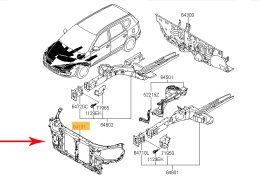Pas przedni Hyundai i30 I FD 07-12r. NOWE wzmocnienie czołowe ramka chłodni