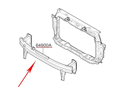 Belka zderzaka Kia Stonic 17r.- NOWE przednie wzmocnienie pasa chłodnic przód oryginalne 64900-h8411