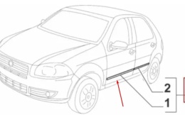 Listwa Fiat Palio Siena I 1 lift 02-12r. 5Drzwi KOMPLET listew na drzwi dodatkowe ochronne oryginalne 7087117