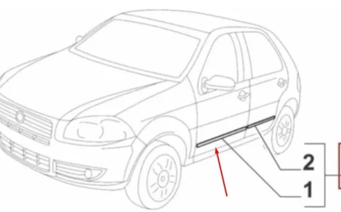 Listwa Fiat Palio Siena I 1 lift 02-12r. 5Drzwi KOMPLET listew na drzwi dodatkowe ochronne oryginalne 7087117