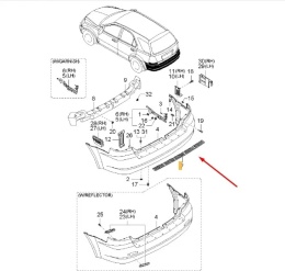 Listwa zderzaka Kia Sorento I 02-09r. tył dokładka próg bagażnika nowy oryginalny 866453E000