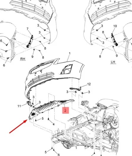 Osłona pod zderzak Chevrolet CRUZE I 1 J300 J305 J308 09-15r. NOWA orginalna płyta dolna podwozia pod silnik 95136378