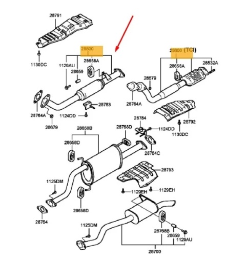 Wydech Hyundai h-1 97-07r. łącznik siatka elastyczna zlącze 286104a601