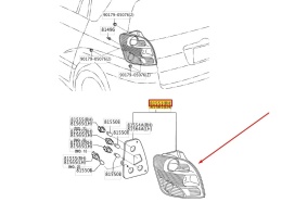 Lampa Toyota Corolla Verso 1 I 01-04r. NOWA prawa tylna w błotnik zwykła na żarówki oryginalna prawy tył EUROPA 81551-13540