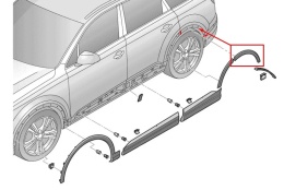 Listwa Audi Q7 II 4m 15r.- NOWA lewa tylna nakładka błotnika rant nadkola zderzaka lewy tył 4m0853817a