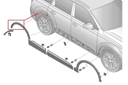 Listwa Audi Q7 II 4m 15r.- NOWA prawa tylna nakładka błotnika rant nadkola zderzaka prawy tył 4m0853818a