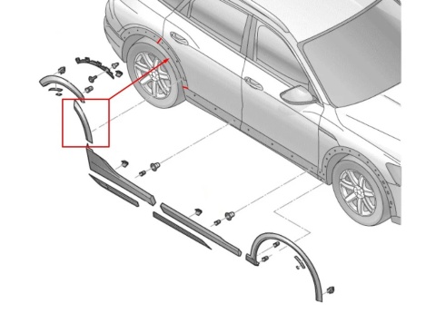 Listwa Audi Q8 e-tron Q8 e-tron Sportback 18r.- prawa tylna nakładka drzwi rant nadkola prawy tył 4ke853026e