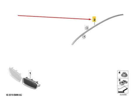 Listwa BMW 3 F30 sedan 11-18r. NOWA lewa nakładka dachowa gruntowana 7312617
