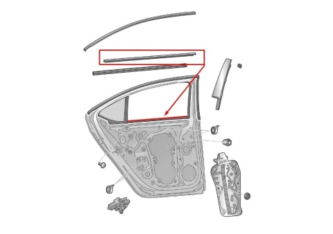 Listwa Skoda Octavia IV 4 19r.- NOWY prawy tylny chrom ozdobny uszczelki zewnętrznej drzwi prawy tył 5e6839908