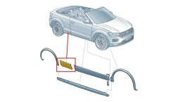 Listwa VW T-Roc I Cabrio 2gc 19r.- nowa PRAWA tylna nakładka błotnika karoseryjna 2gc854950a