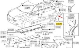 Uszczelka LEXUS RX 3 III 270/350/450H 08-15r. lewa tylna guma listwa drzwi lewy tył 67857-48020