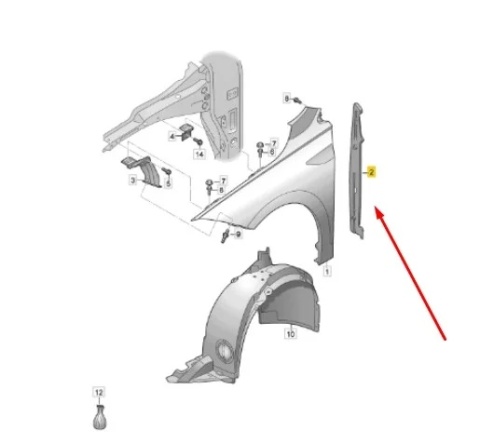 Osłona błotnika VW Polo 6 VI 17r.- PRAWE wygłuszenie błotnika nowe orginalne 2g0821112a