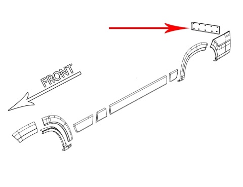 Listwa Citroen Jumper Ducato Boxer 06r.- NOWA prawa tylna nakładka drzwi tylnych 82cm.