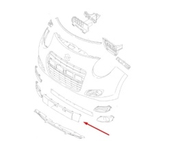 Listwa zderzaka Suzuki Alto 7 VII 09r. przednia dokładka pod tablice rejestracyjną 71721m68k00-5pk